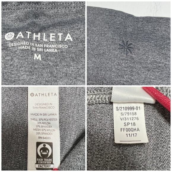 Athleta Up For Anything 7/8 Tights SIZE M Heather Gray Yoga Pant Zipper Pocket - Picture 5 of 13
